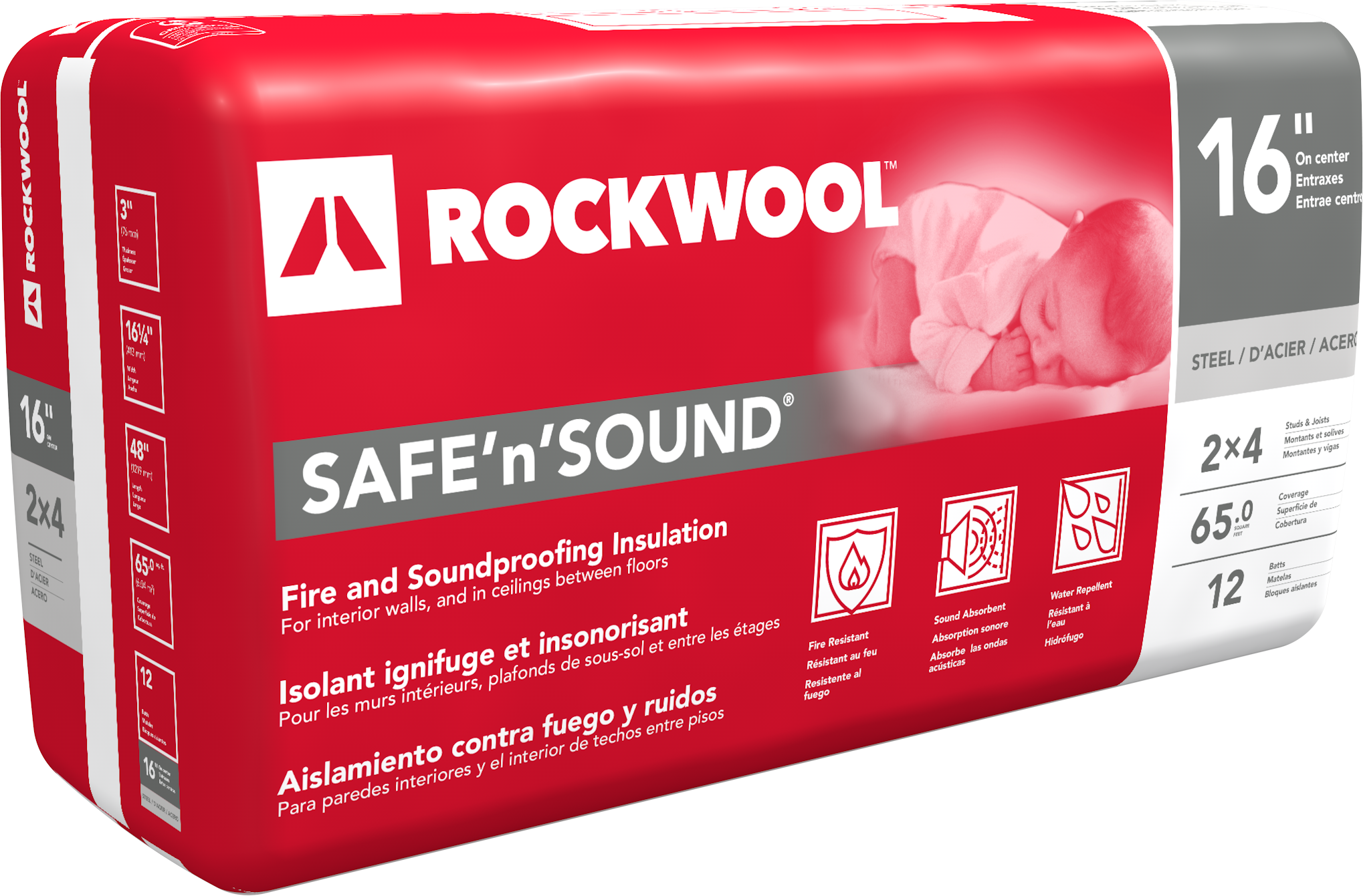 ROCKWOOL Safe'N'Sound Insulation - 3" Thick