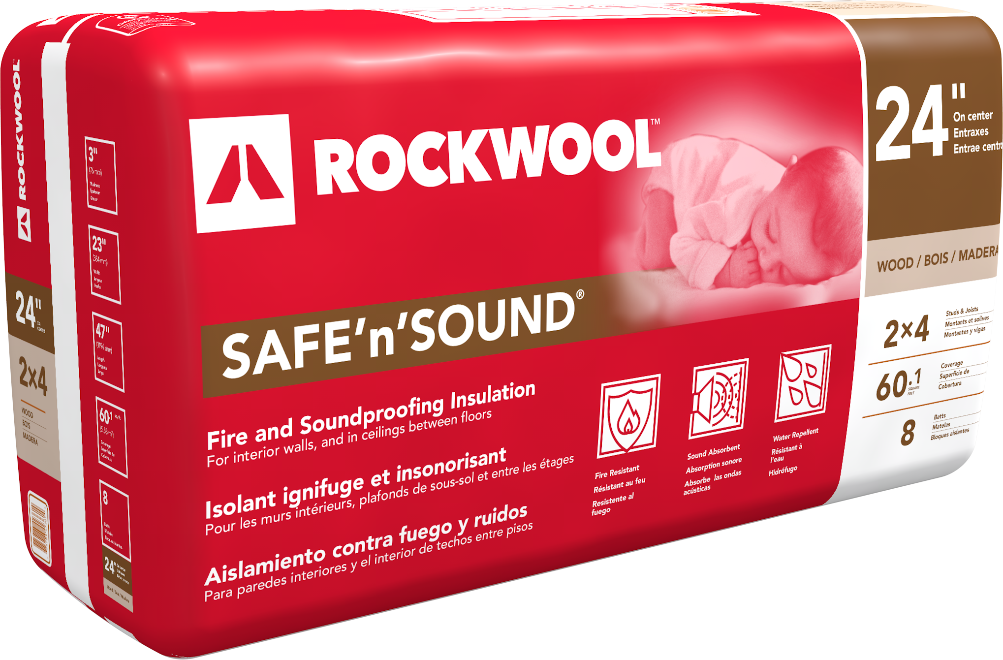 ROCKWOOL Safe'N'Sound Insulation - 3" Thick